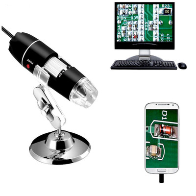 Endoskop 40-1000x mit 8 LED, USB Mikroskop für PC und Android, Metall Stativ