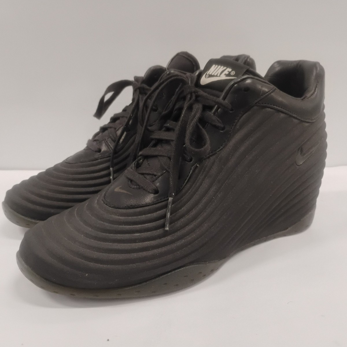 Nike Lunarwavy Sky Hi QS Black Foamposite Sz 7.5 Hidden Wedge
