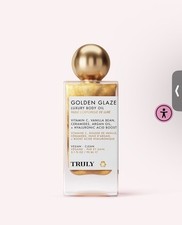 TRULY GOLDEN GLAZE LUXURY BODY OIL Vegan Hyaluronic Acid Boost 3.1 Fl oz NIB