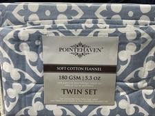 Pointehaven 180 GSM Brushed Cotton Fashion Printed Flannel Twin Size Sheet Set
