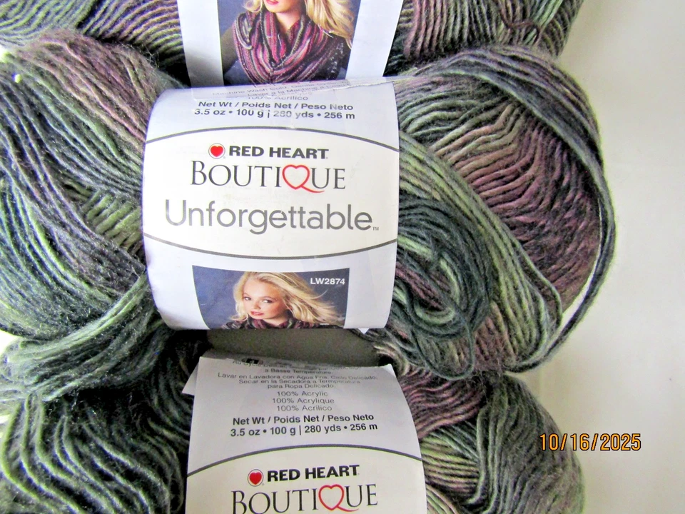 4 SKEINS RED HEART BUOTIQUE UNFORGETTABLE YARN, ECHO, 16 OZ. TOTAL - Image 4 of 4