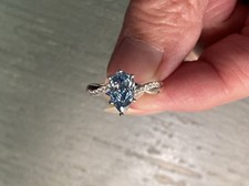 IGI Cert 1.57 Ct Pear Cut Lab Diamond And Moissanite Ring White Gold Plated