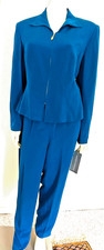 NWT Maggy London Women's 100 silk Sapphire Pant  Jacket 2PC SET Size:12