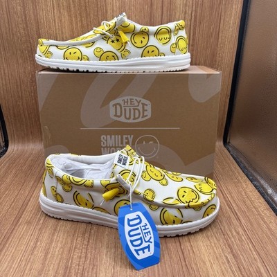 Hey Dude Wally Smiley Mens Size 13 White Yellow New  display picture 2