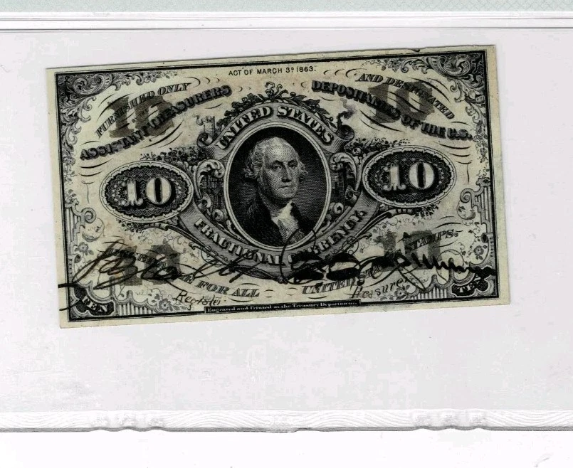 10 Cent Fractional Currency note-fr.1253--(3rd Issue) PMG GEM 65 EPQ - Image 3 of 4