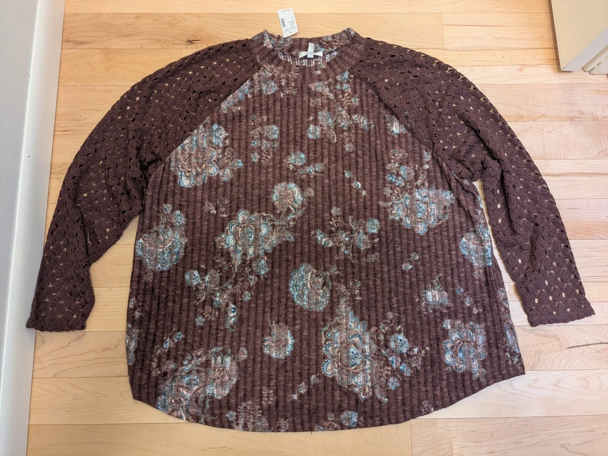 Blouse Manches Longues Maurices - Taille XL (Plus) - Couleur Marron/bordeaux - Occasion Très Bon état
