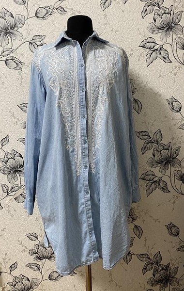 Women Ermanno Scervino Shirt Blue Cotton 42 / XL /