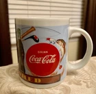 Awesome Coca Cola Mug Cup Play Refreshed Golfing Fishing Football Vtg 1992
