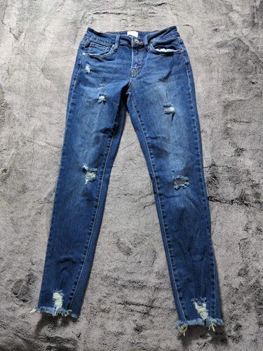 Special A Skinny Distressed Jeans Women's Size 3 Dark Wash - Picture 2 of 11