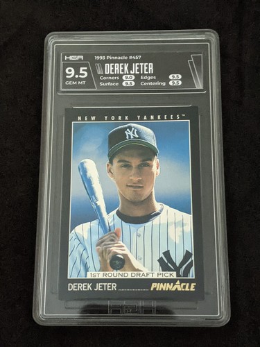 Derek Jeter Rookie RC 1993 Pinnacle New York Yankees #457 HGA 9.5 Gem Mint - Picture 2 of 2