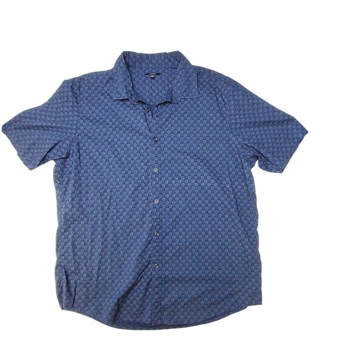 Alfani Button Down Hemd Herren XL Kurzarm Dobby Muster Freizeit
