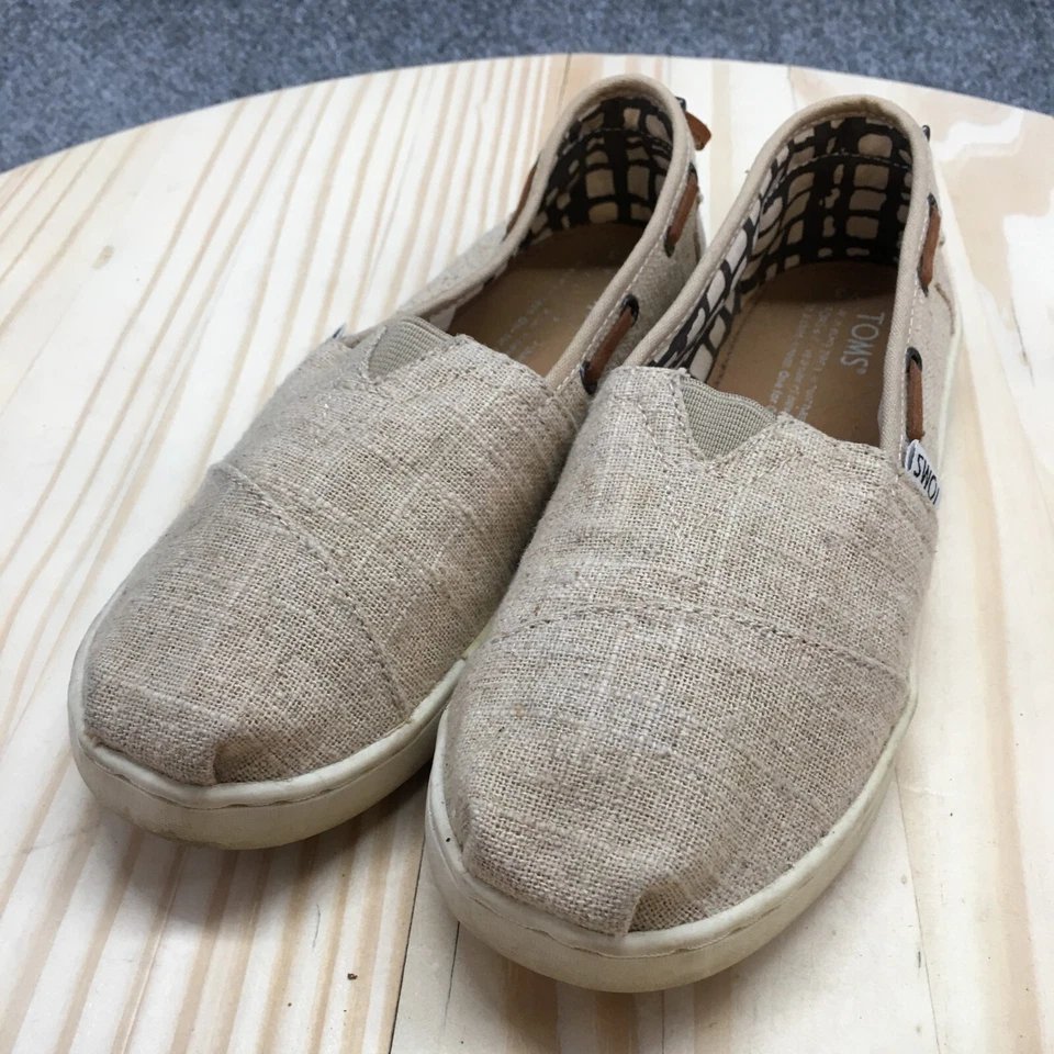 Mocasín Toms Juvenil 3Y Marrón Arpillera Bimini Punta Redonda Sin Cordones Informal Cómodo Lona Foto 3 de 4