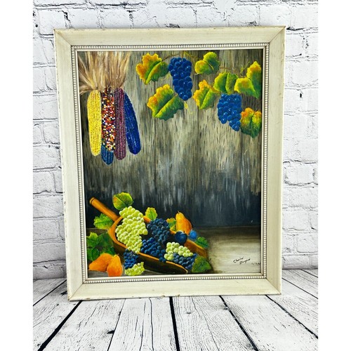 Vintage Still Life Acrylic Painting Americana Art Signed By Charles Sturgus 1965 - Picture 3 of 12