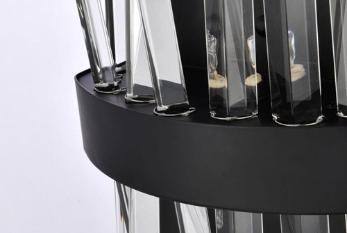 Crystal Bathroom Hallway Dining Room Black Vanity Wall Sconce Light Fixture - Picture 6 of 7