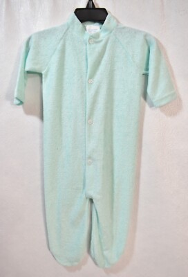 Triplets Pajamas Size Large Footed Green Vintage