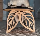 Flower Pot Stand Leaf Shaped - Indoor Flat Pack Easy Build - Golden Pine
