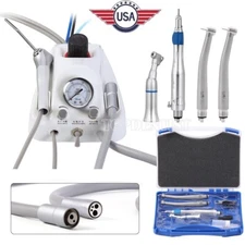 Portable Dental Turbine Unit Air Compressor/High&Low Speed Handpiece Kit 2/4Hole