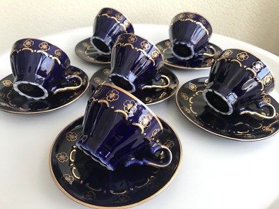 TITOV VELES JUGOPORCELAN COBALT BLUE PORCELAIN COFFEE SET