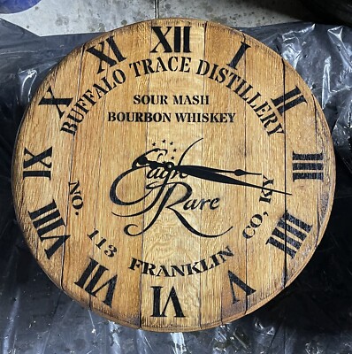 Authentic Buffalo Trace(EAGLE RARE)Distillery Bourbon BarrelHead clock 21.5  Dia