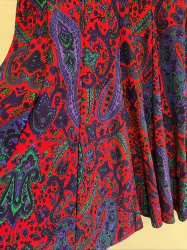 Vestido midi Lauren Ralph Lauren Vintage 12 rojo cachemira manga gorra imitación envoltura cuello en V - Imagen 15 de 22