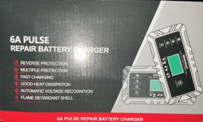 Autobatterie Ladegerät 12V 6A Impuls Reparatur LCD Display Smart Fast Charge AGM Deep