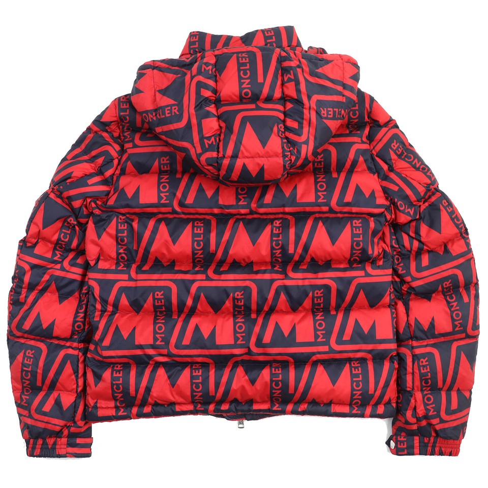 MONCLER Men's Hooded Down Jacket 2021Aw Frioland Logo Rubber Patch Red