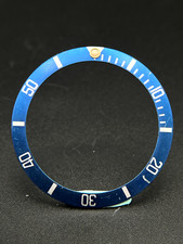 #862 ORIG. ROLEX INSERTO INTARSIO SUBMARINER DATE 16613 16803 ARAL BLU TRIT. SBIADITO