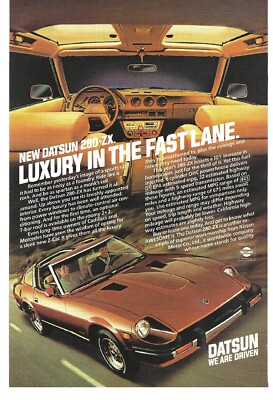 1980 Datsun 280-ZX Coupe Vintage Color Print Ad Automobile