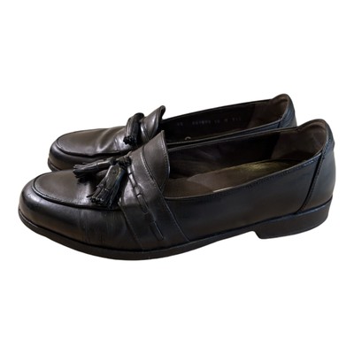 Black leather slip on tasseled business shoes 10 M s-l400.jpg main image 4