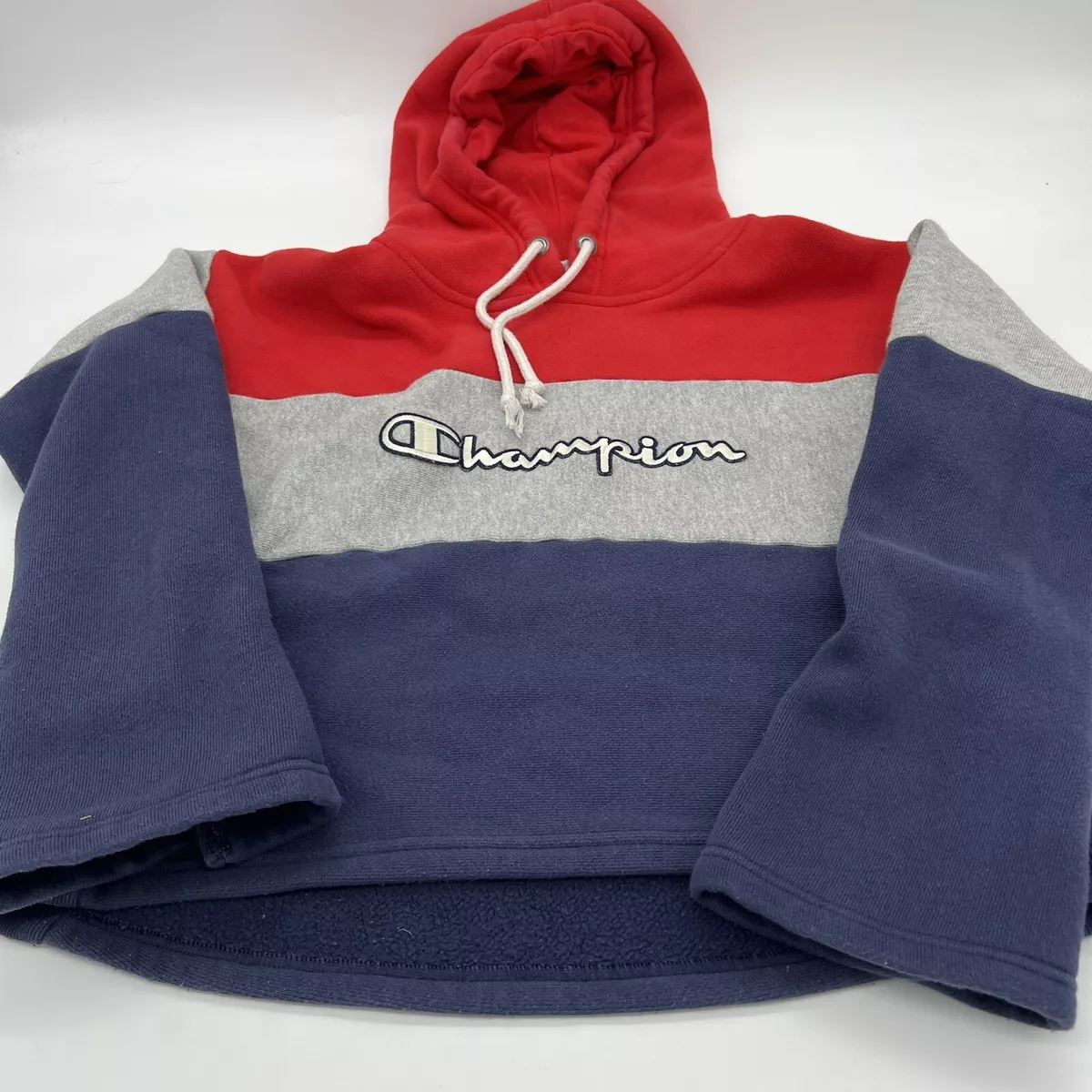 Champion cropped hotsell red hoodie