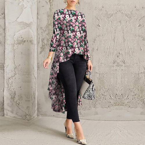 Women Casual Retro Sleeve Tops Shirt Waterfall Blouse T- Shirt | eBay