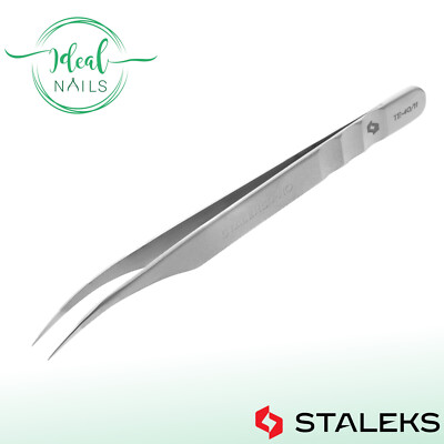 Pinzette zur Trennung von Naturwimpern STALEKS EXPERT TE-40/11, gebogene Spitzen