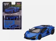 LAMBORGHINI REVUELTO BLUE ELEOS BLUE 1/64 DIECAST MODEL BY MINI GT MGT00748