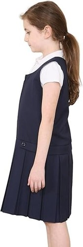School Uniform Zip Closure Bib Pinny Pinafore Stylish and Practical Sizes 2-18 - Picture 10 of 24