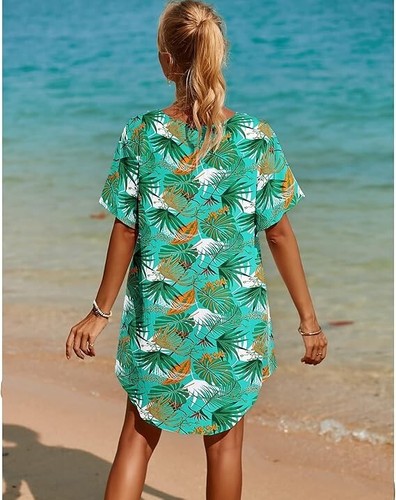 SimpleFun "Swimsuit Coverup" Lace Crochet- V Neck- Dress Beach Cover Up - Picture 4 of 13