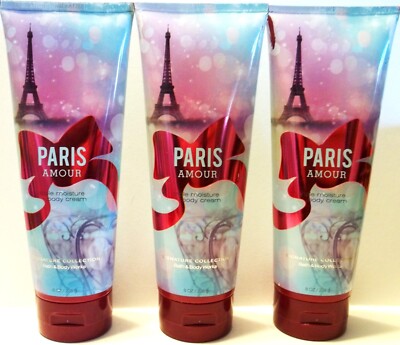 Bath Body Works PARIS AMOUR Triple Moisture Body Cream, 8 oz, NEW x 3