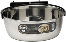 Snap'Y Fit Stainless Steel Food Bowl / Pet Bowl, 2 Qt. for Dogs  Cats 42 , Sil