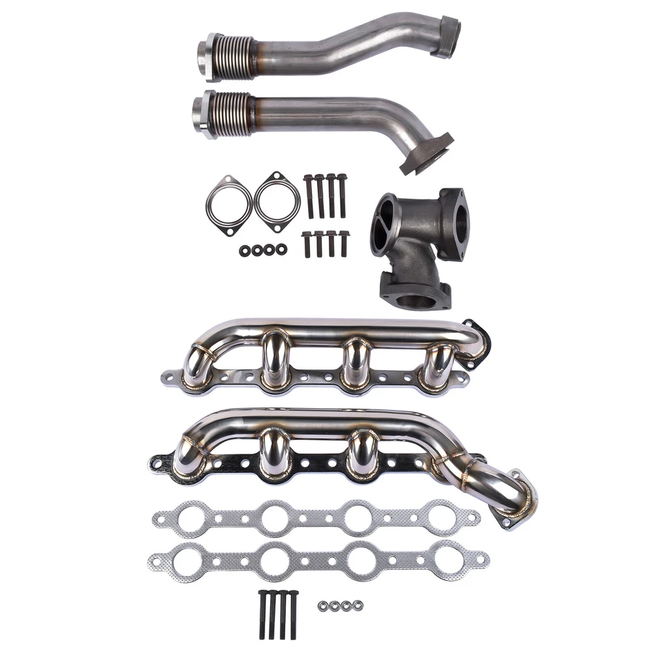 Kit de tubo de turbocompresor y cabezales de acero inoxidable 679-005 para Ford 1999-2003 7,3 L Foto 3 de 4