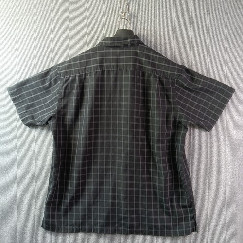 IZOD Informal con Botones Hombres Extra Grande Negro Blanco Cuadro Mangas Cortas Mezcla de Rayos - Imagen 3 de 13