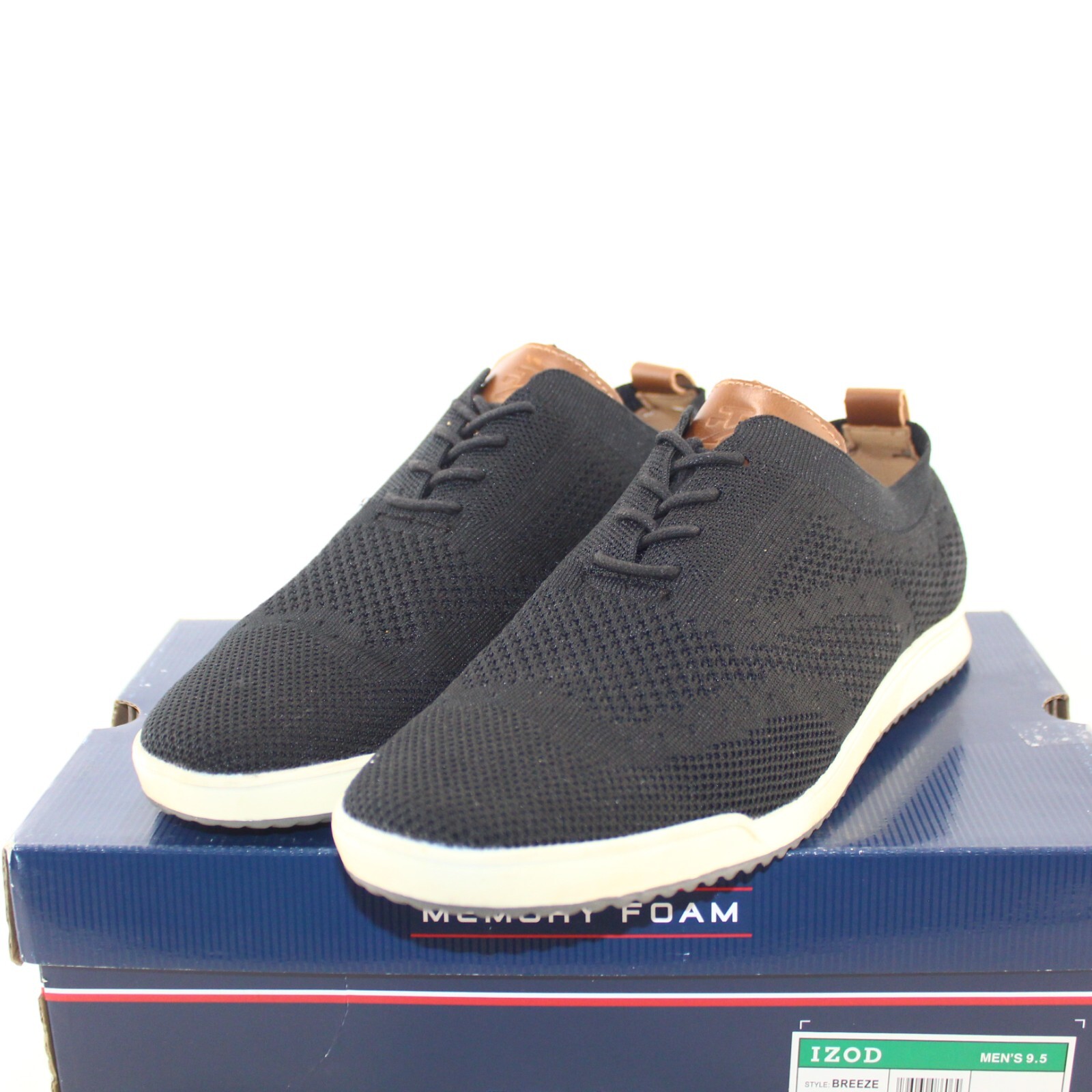 SAOLA Scarpe da ginnastica sportive Breeze da uomo IZOD con lacci taglie 11 e 9 5 M tessuto nero NUOVE