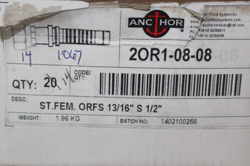 (14) Accesorios hidráulicos Caterpillar/Anchor - manguera de 1/2" para ORFS - Imagen 2 de 4