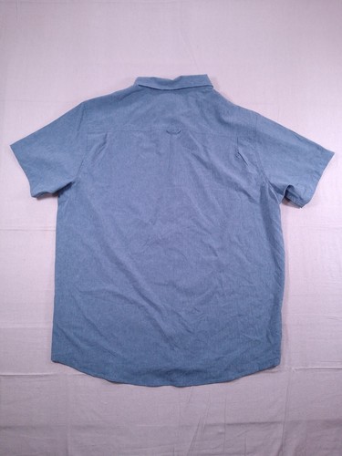 Hurley Shirt Mens XL Blue Stretch Fit Short Sleeve Button Down Front Pocket Poly - Picture 6 of 9