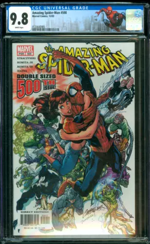 AMAZING SPIDER-MAN #500 CGC 9.8 J SCOTT CAMPBELL CUSTOM LABEL 2003 MARVEL COMICS