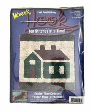 Vtg Wonder Hook Country Home Fast Rug Hooking Kit Pillow or Chair Pad 13x13 NEW
