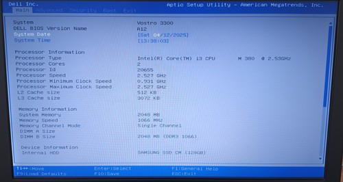 Dell Vostro 3300 Laptop Black Silver 13.33" 2GB DDR3 128GB SSD Windows 7 HDMI - Picture 16 of 21