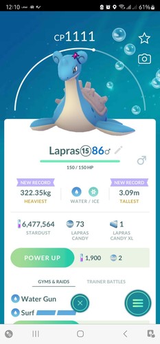 Lapras ( Blanche Accessory ) Pokemon Tr@de Go