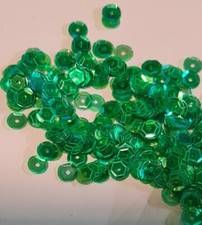Sequins Cup Iridescent Green 6.5mm 10 gm. Round Loose High Quality from Europe