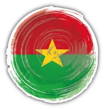 10cm Car Decal Sticker Burkina Faso Flag Bunting Grunge Brushstroke H1139