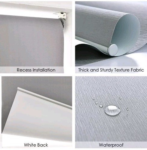 ALLBRIGHT Classic Cordless Roller Shades Windows White 72"L x 35W - Picture 3 of 7
