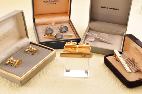 bar and cufflinks sold in Japan. 5items "Christian Dior" and other brand tie